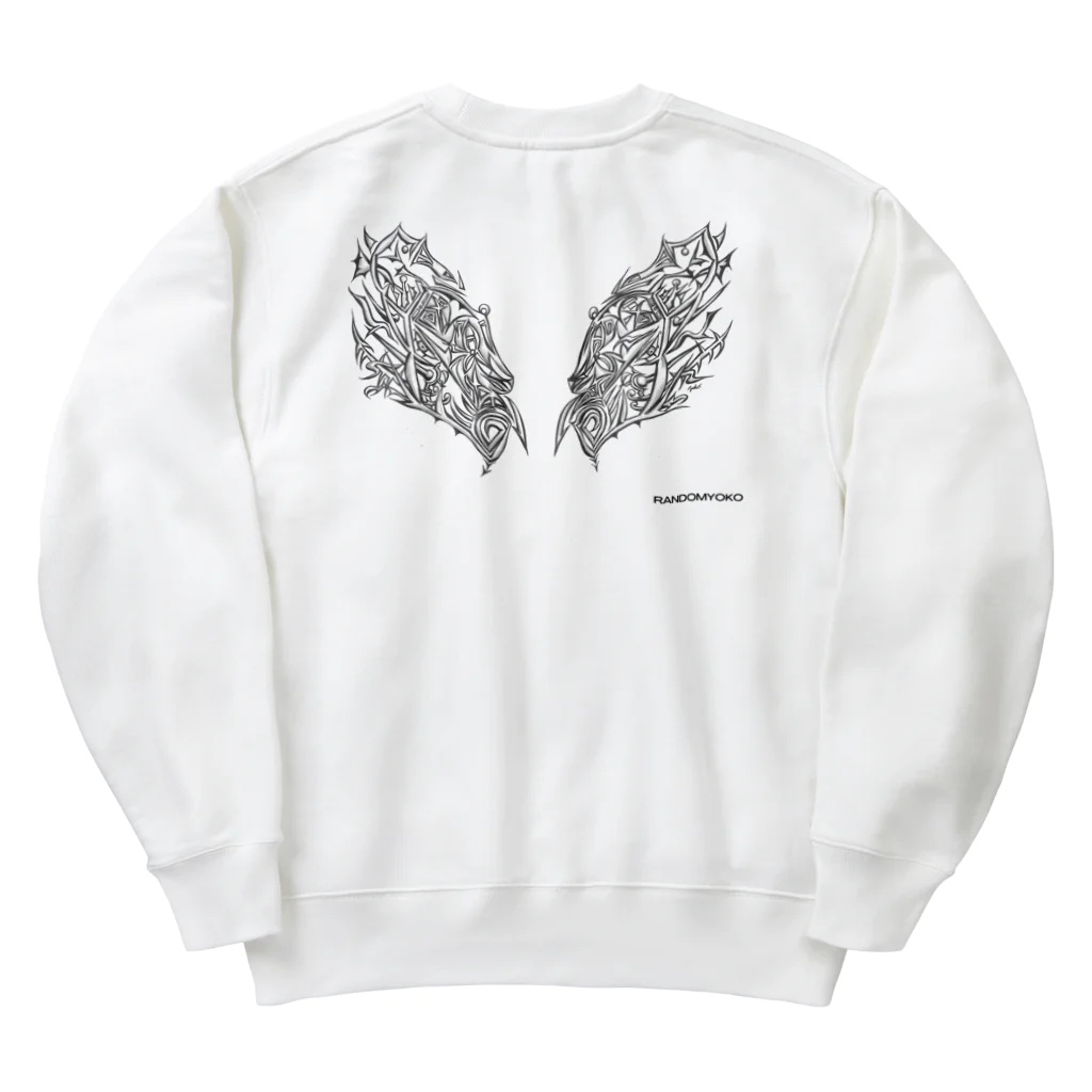 randomyokoの自由の翼 by RANDOMYOKO Heavyweight Crew Neck Sweatshirt