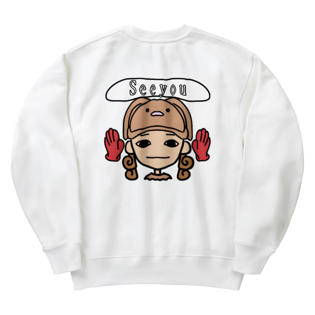 Happybirthdayのウサギ帽子のキャロちゃん Heavyweight Crew Neck Sweatshirt