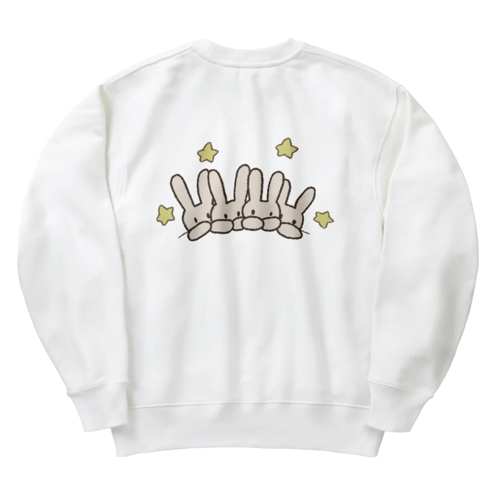 多胎児応援し隊の4つ子うさぎ Heavyweight Crew Neck Sweatshirt