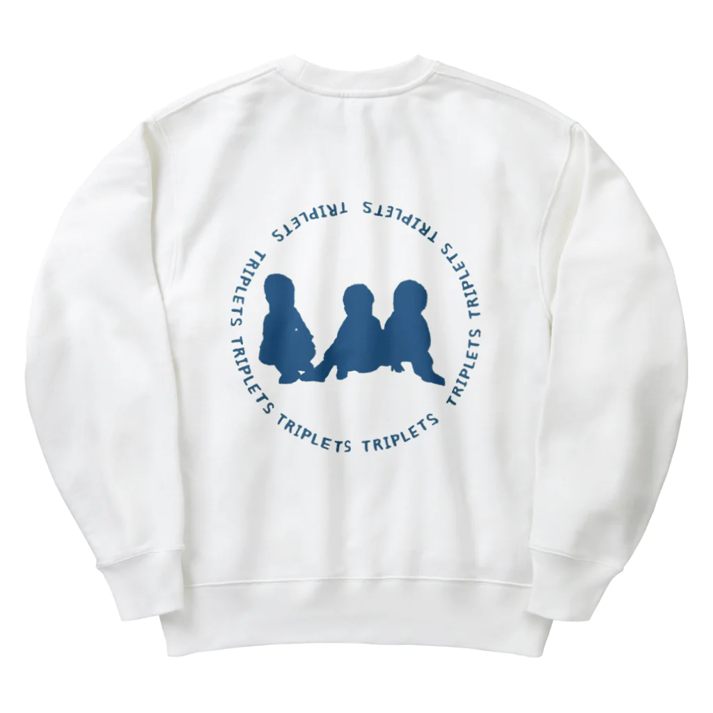 多胎児応援し隊の背中3つ子 カラ松カラー Heavyweight Crew Neck Sweatshirt