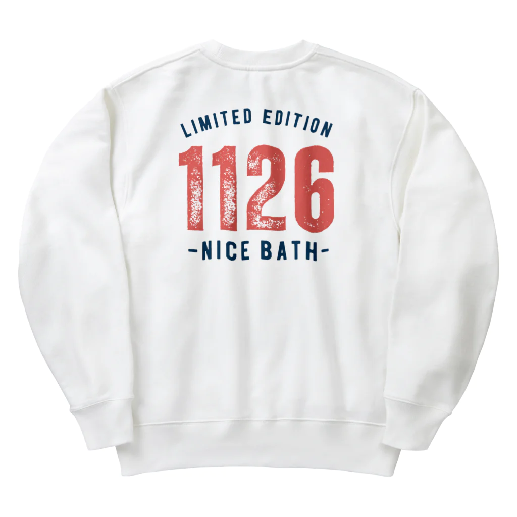 温泉グッズ@ブーさんとキリンの生活のNICE BATH（両面） Heavyweight Crew Neck Sweatshirt