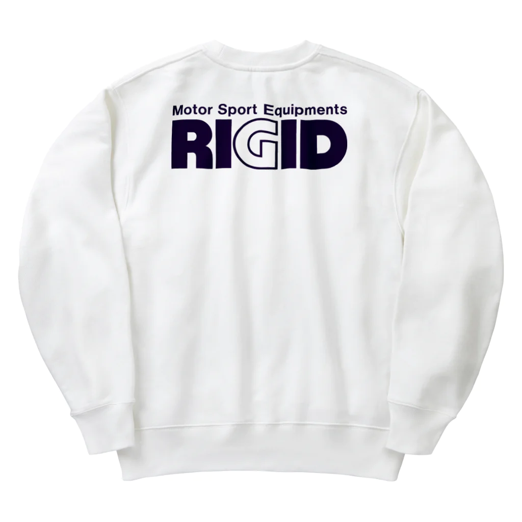 リジット・モータースポーツのRIGID透過ロゴ紺 Heavyweight Crew Neck Sweatshirt