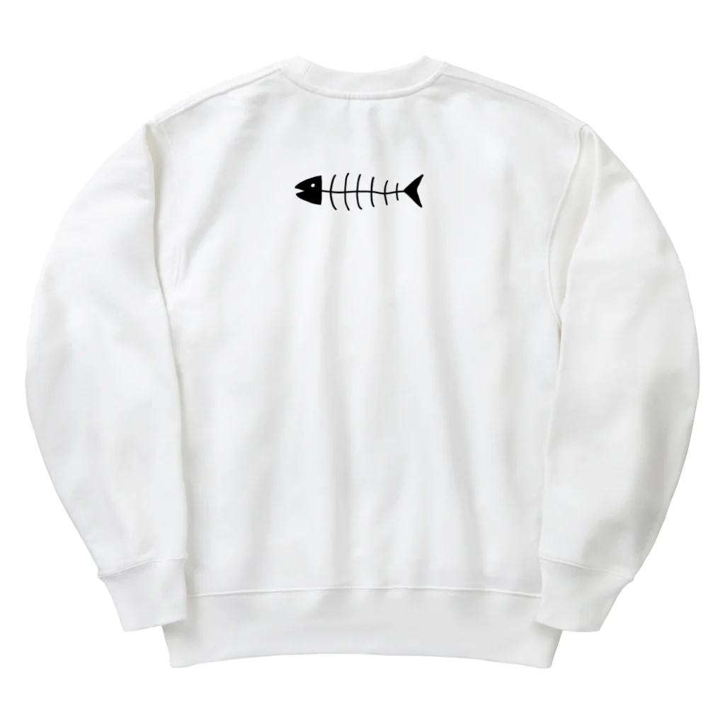 小鳥と映画館のお魚くわえたハチワレ猫 Heavyweight Crew Neck Sweatshirt