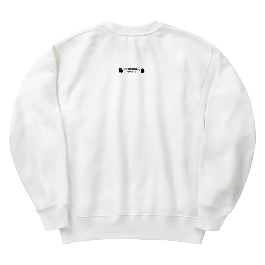 つばめやのおばけの立体視(黒) Heavyweight Crew Neck Sweatshirt