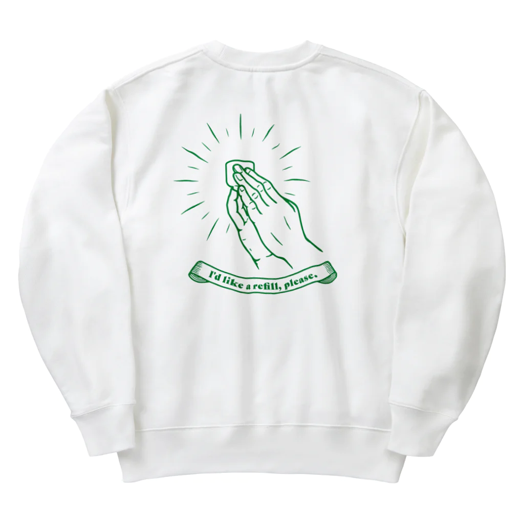 じゅんまい商店の日本酒おかわり（Green） Heavyweight Crew Neck Sweatshirt