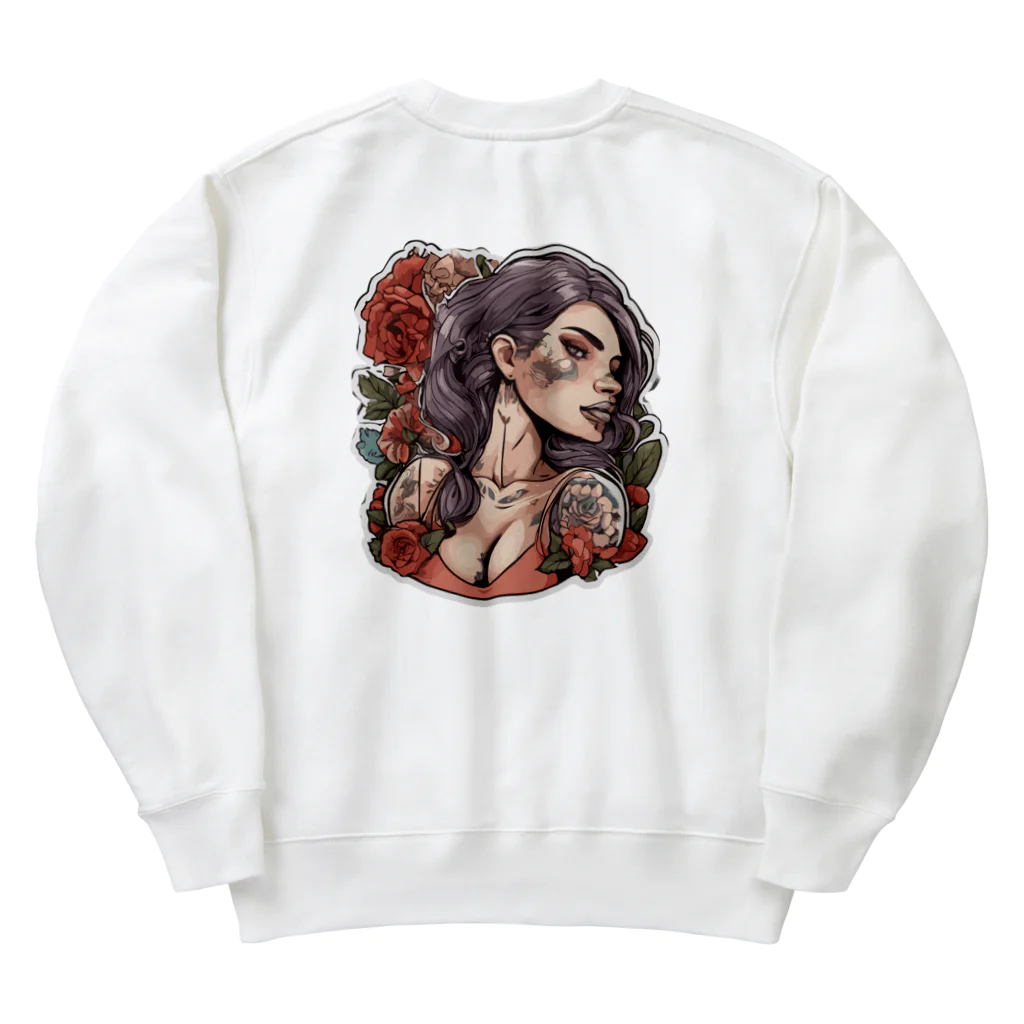 streetsnapのUrban Inked Chic、両面プリントスウェット、期間限定 Heavyweight Crew Neck Sweatshirt