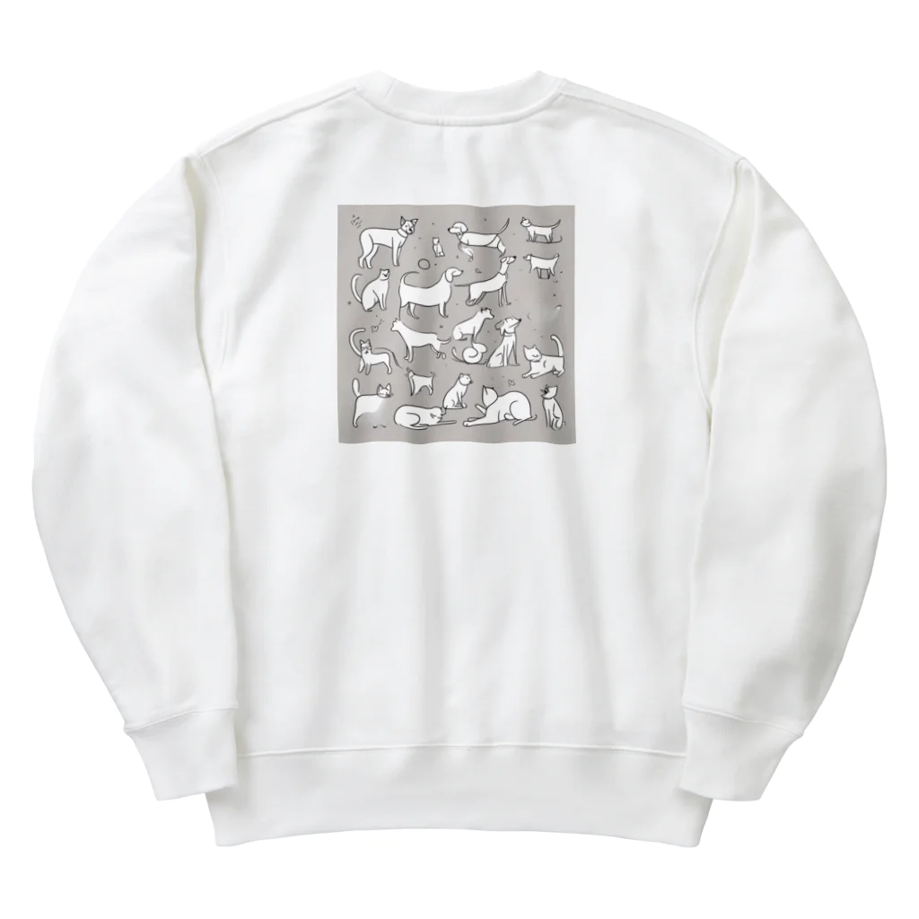 genesis_the_endの犬猫の出会い Heavyweight Crew Neck Sweatshirt