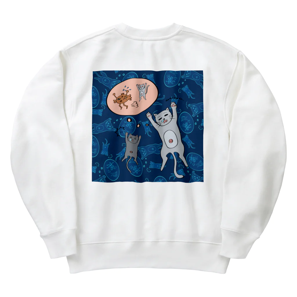 あちゃ坊のお店のベロベロねこ　おひるね Heavyweight Crew Neck Sweatshirt