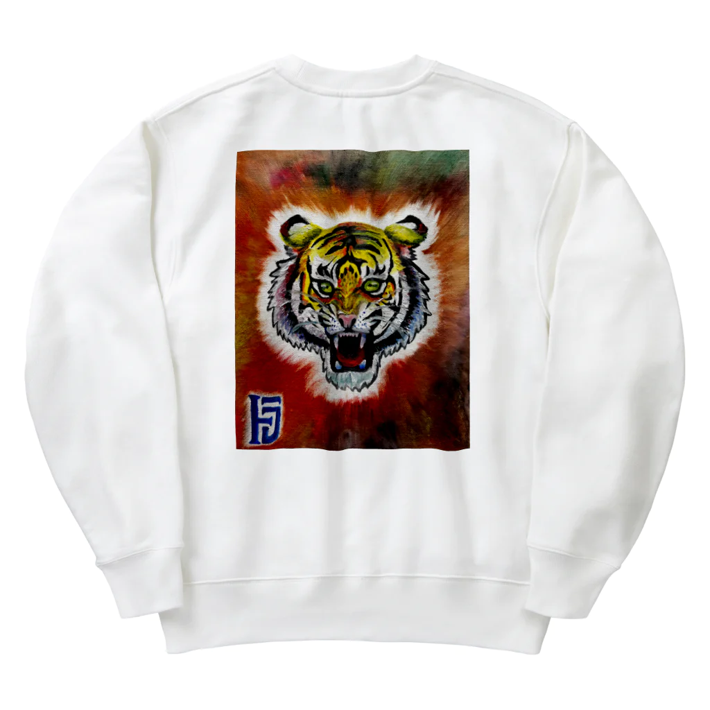 crayonerdのトラちゃん　背景付き Heavyweight Crew Neck Sweatshirt