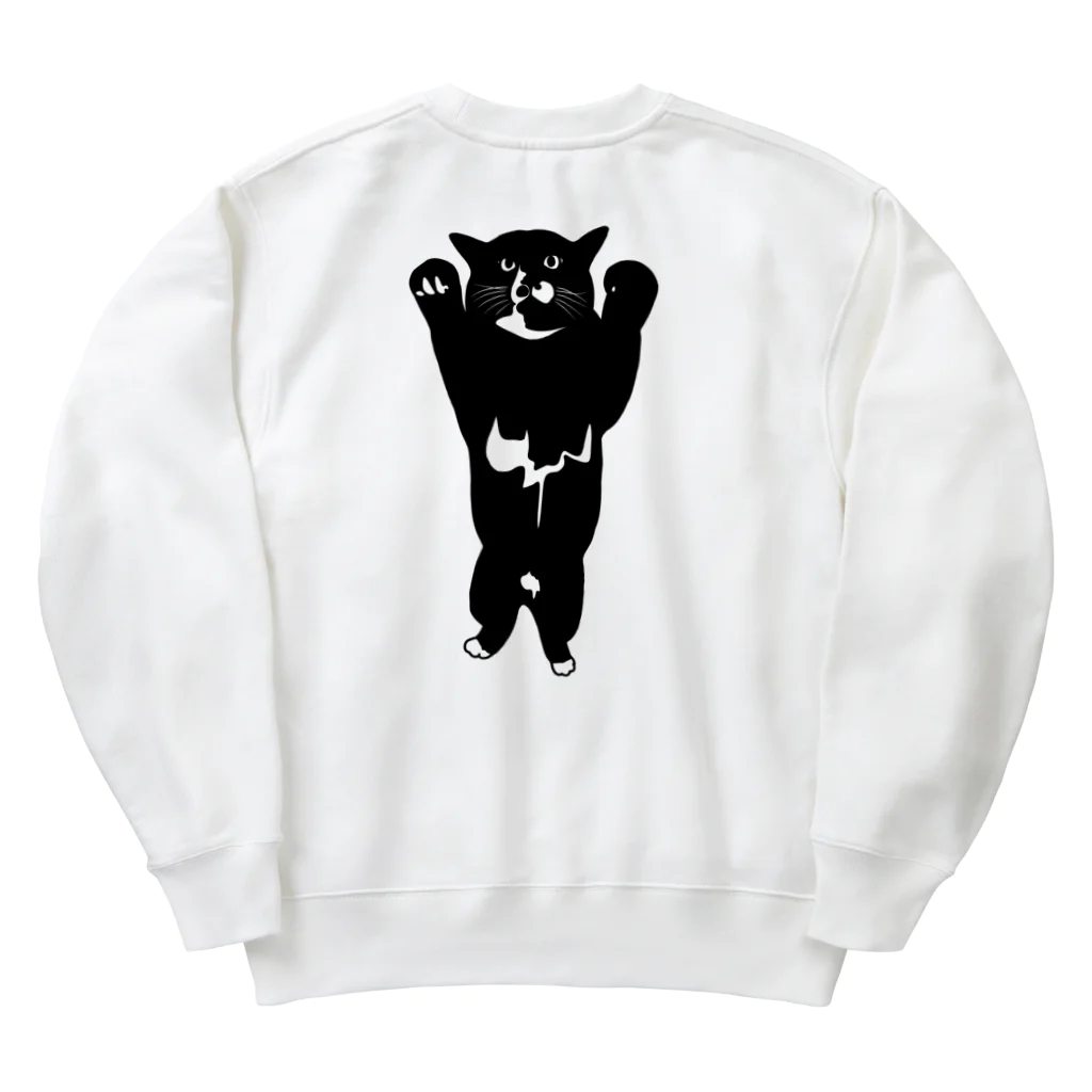 犬猫サロンぷらすのツキノワネコ Heavyweight Crew Neck Sweatshirt