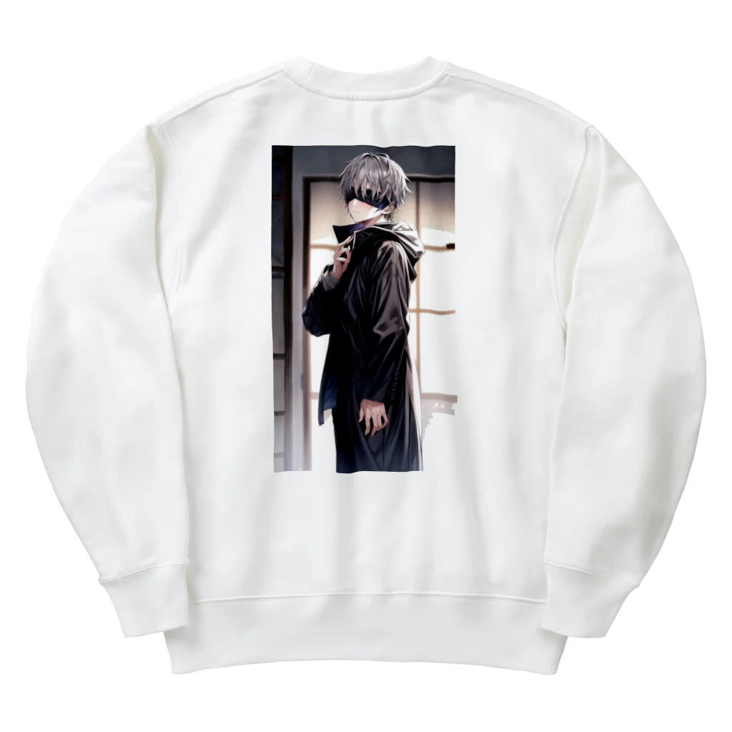 かわいい女の子とシュールな絵の五條　悟飯 Heavyweight Crew Neck Sweatshirt