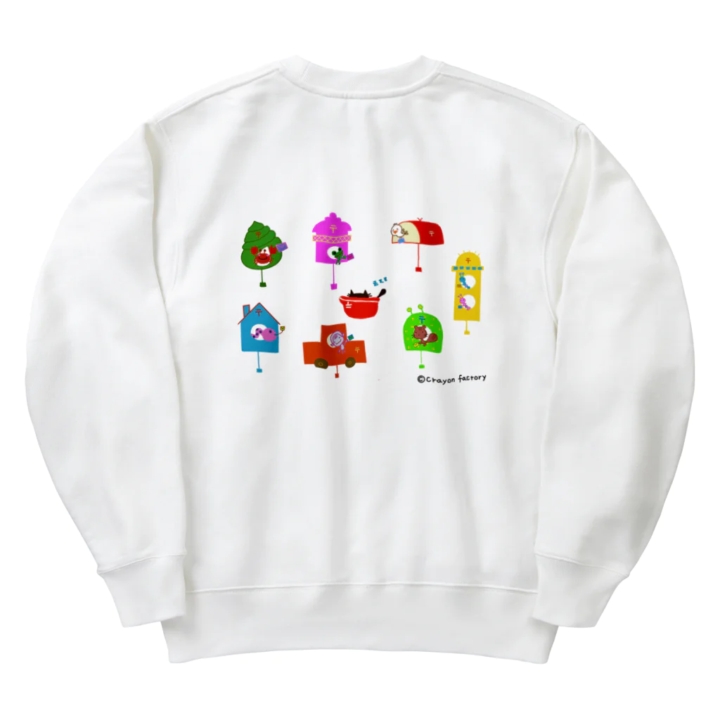 クレヨン工房のネコの郵便屋さん！ Heavyweight Crew Neck Sweatshirt