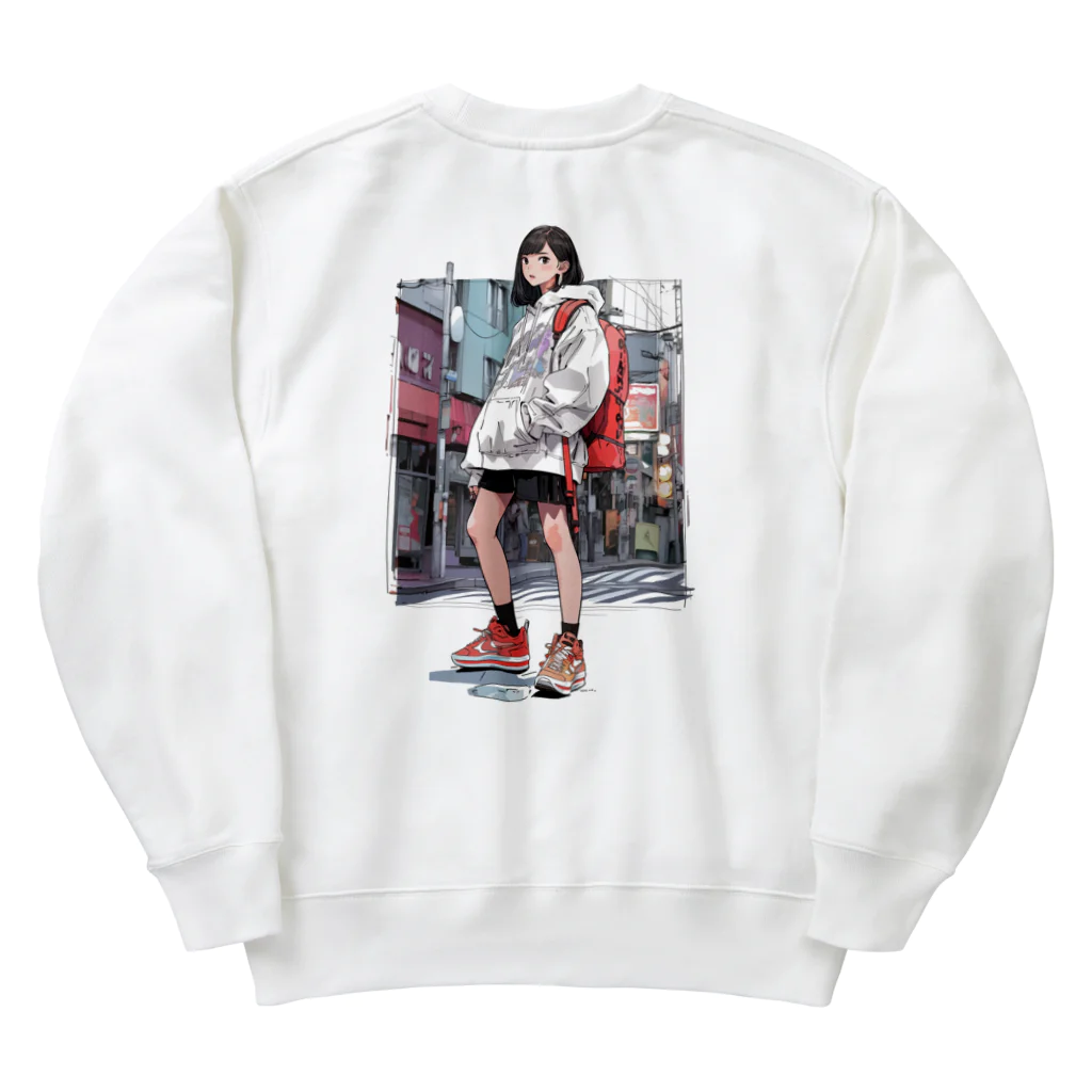 sports_musumeのバスケ女子 | 休日の街ぶら Heavyweight Crew Neck Sweatshirt