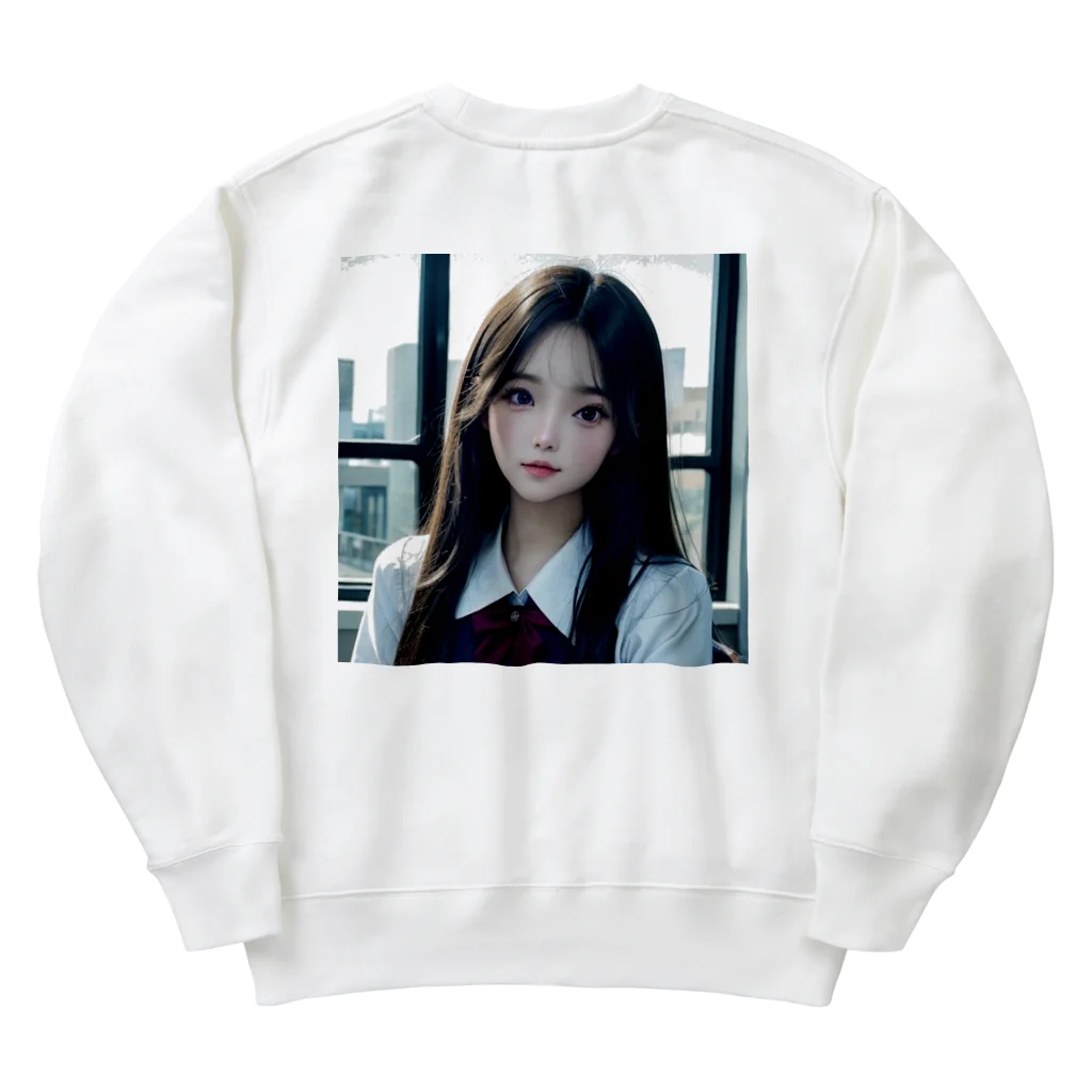 AI美女書架のAI美女子高生　アサミ Heavyweight Crew Neck Sweatshirt