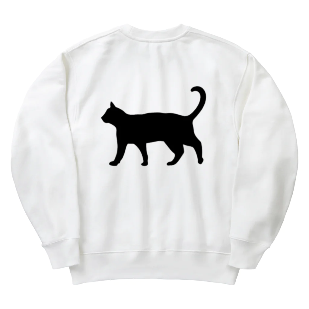 Teatime ティータイムの黒猫は見ていた　ねこ Heavyweight Crew Neck Sweatshirt