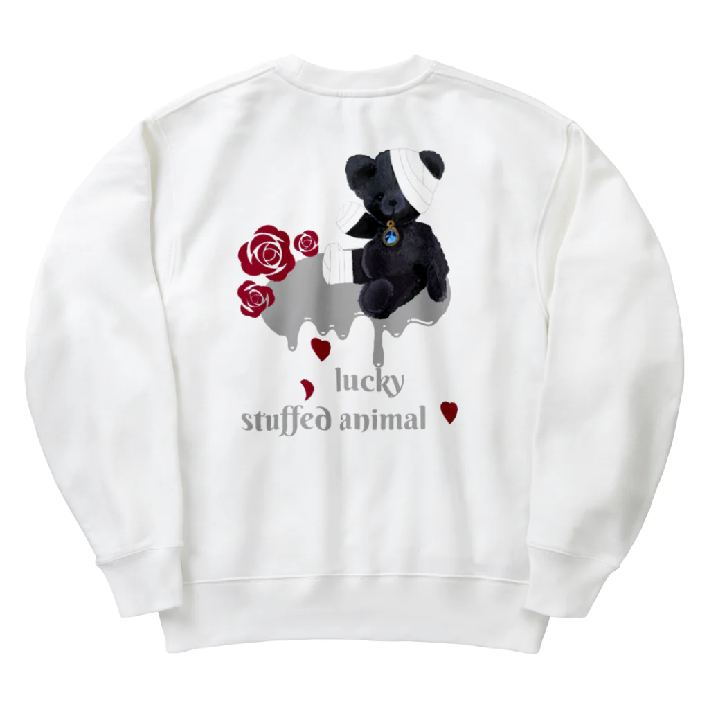 Jasmine工房のlucky stuffed animal くま&赤薔薇 Heavyweight Crew Neck Sweatshirt