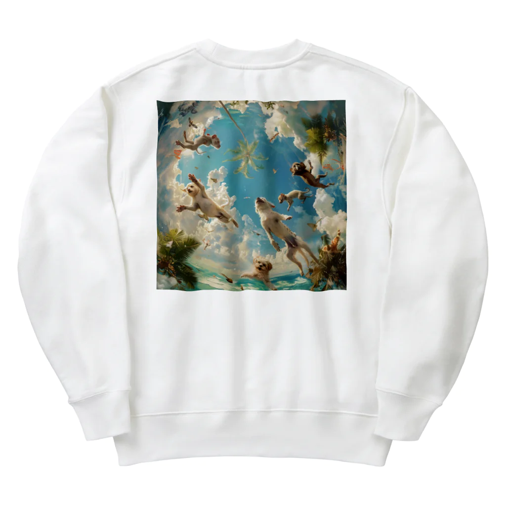 AQUAMETAVERSEのワンちゃんたちのパラダイス アメジスト 2846 Heavyweight Crew Neck Sweatshirt