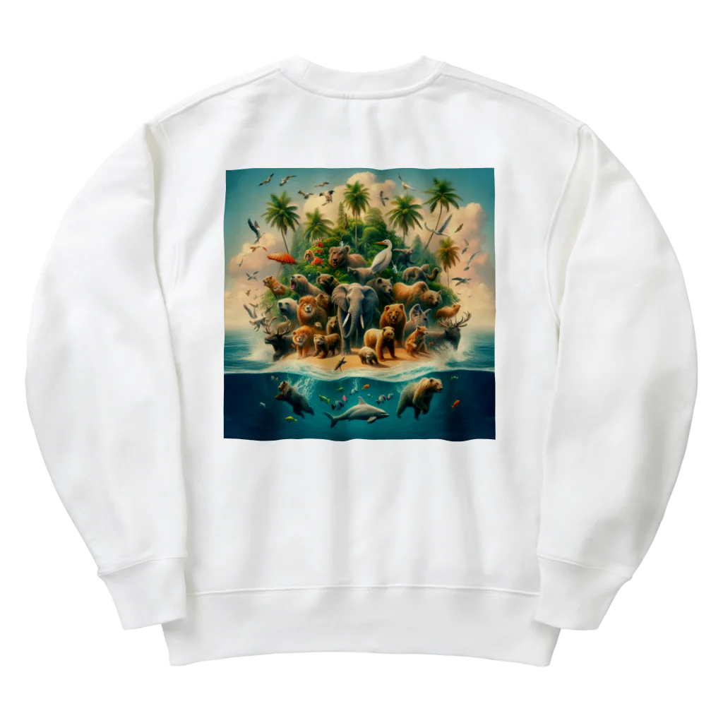 nyonsunの宝箱の動物達の楽園物語 Heavyweight Crew Neck Sweatshirt