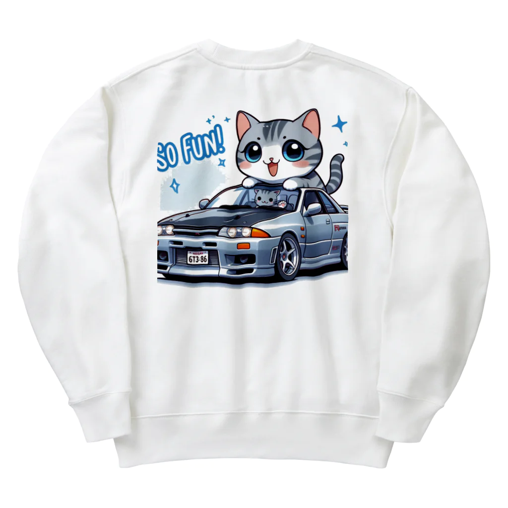 takkun0328のGT-Rと猫の夢のコラボ！ Heavyweight Crew Neck Sweatshirt