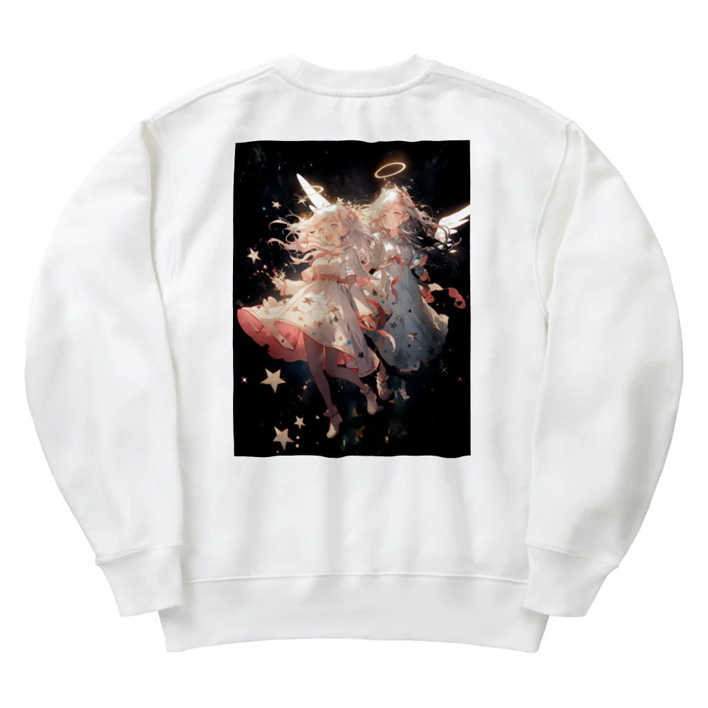 AQUAMETAVERSEのワクワクしながら宇宙の外に旅立つ天使たち アメジスト 2846 Heavyweight Crew Neck Sweatshirt