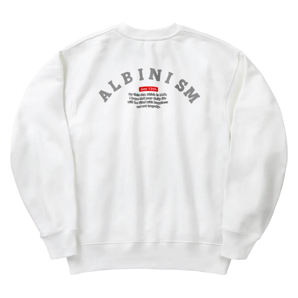 粕谷幸司 as アルビノの日本人の6月13日のアルビニズム Heavyweight Crew Neck Sweatshirt