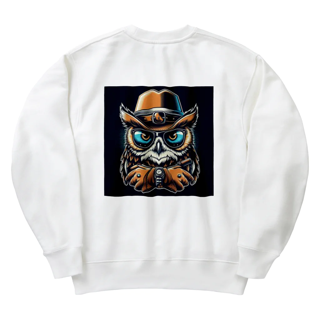 フクロウのベッドのフクロウ探偵 Heavyweight Crew Neck Sweatshirt