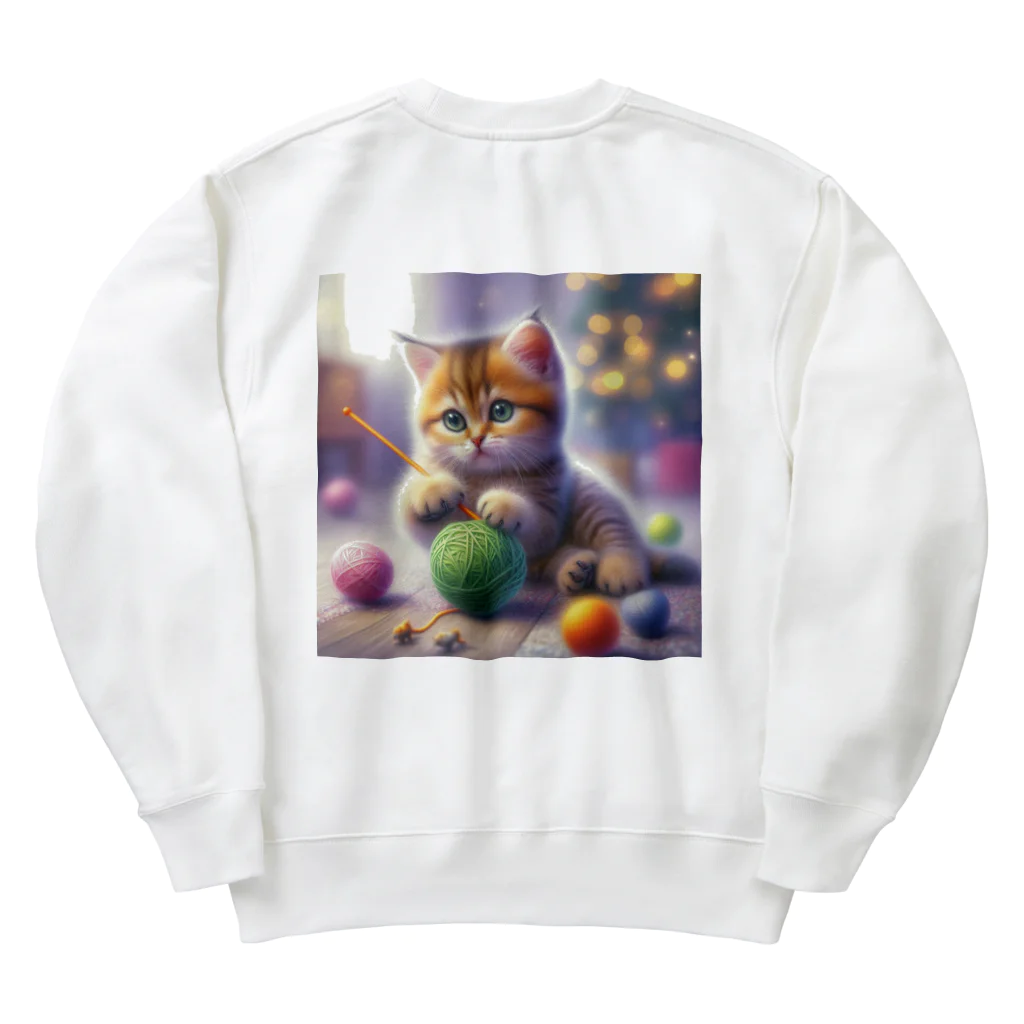 kangekiの遊ぶにゃんこNo.7 Heavyweight Crew Neck Sweatshirt