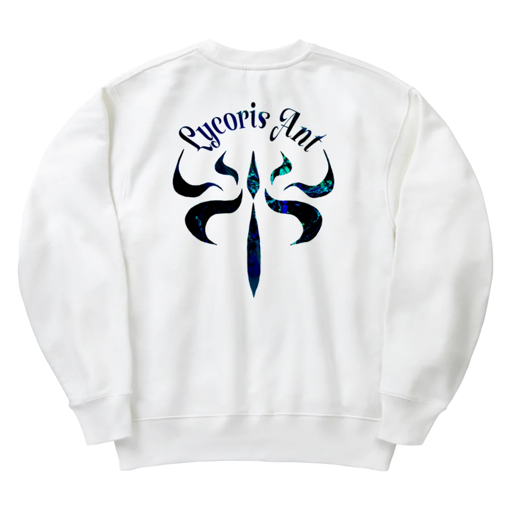 Lycoris Ant～リコリスアント～のLycorisAnt（リコリスアント）ロゴ（青） Heavyweight Crew Neck Sweatshirt