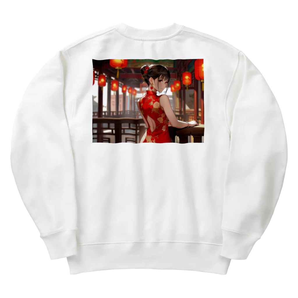 HokutoKenのチャイナ服少女 Heavyweight Crew Neck Sweatshirt