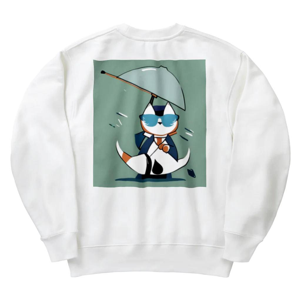 R_uru_の雨の日の猫 Heavyweight Crew Neck Sweatshirt