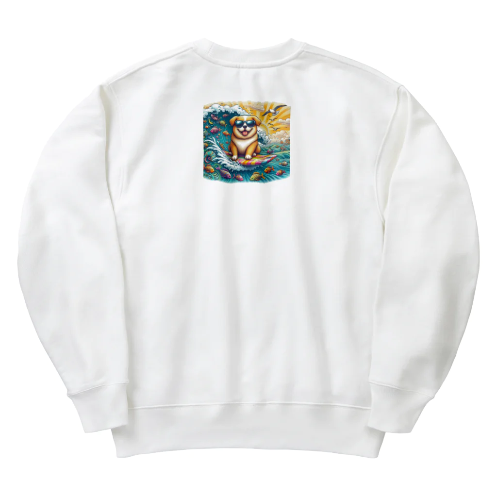 Mizのゆるハウスのサーフィンワンコ Heavyweight Crew Neck Sweatshirt