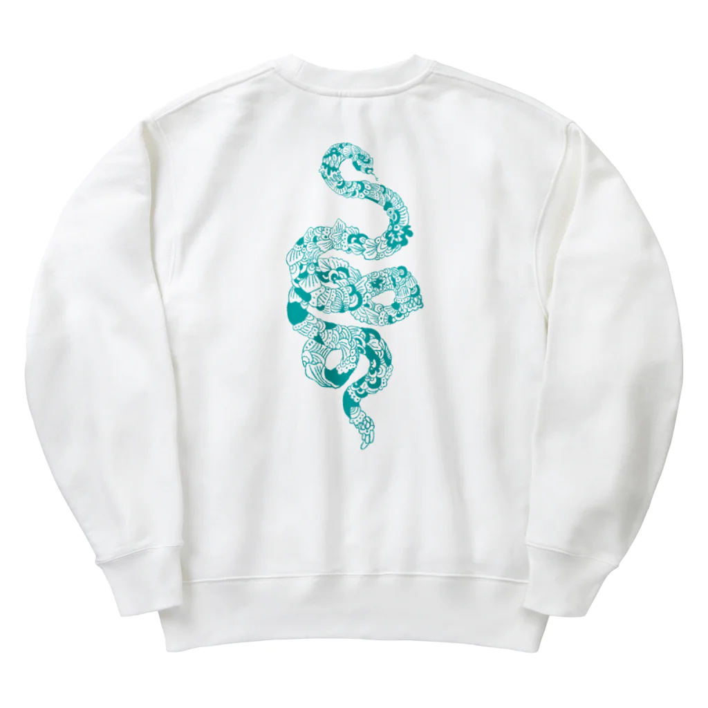 亜月の宝箱の蛇 (青) Heavyweight Crew Neck Sweatshirt