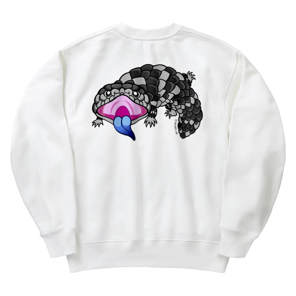 もむのふの爬虫類グッズやさんのマツカサトカゲちゃんバックプリント Heavyweight Crew Neck Sweatshirt