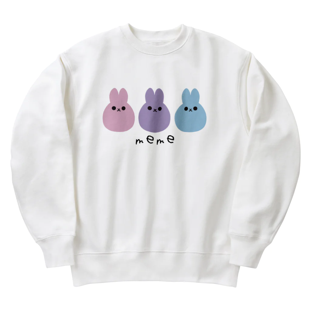 nagiのmemeが3匹（夢カワパステル） Heavyweight Crew Neck Sweatshirt