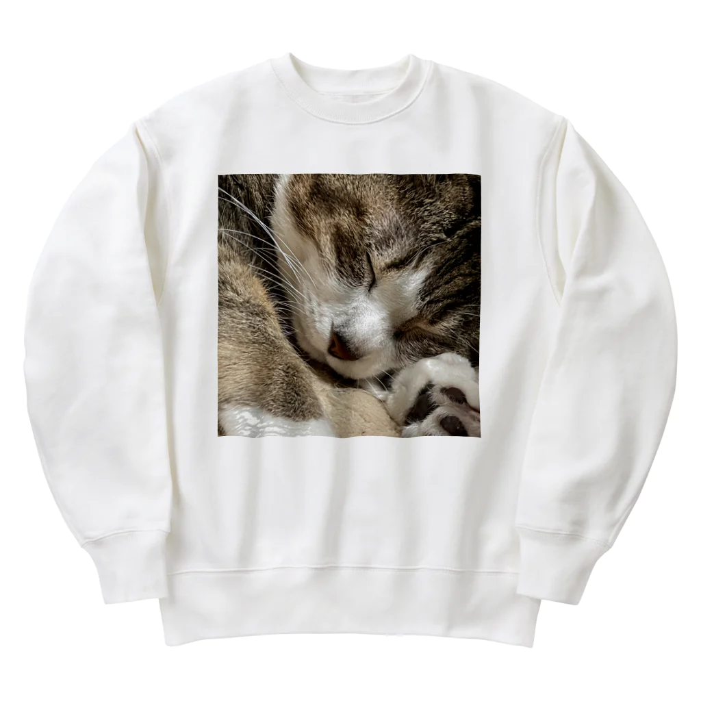 あゆのしおやきの猫(キジシロ) Heavyweight Crew Neck Sweatshirt