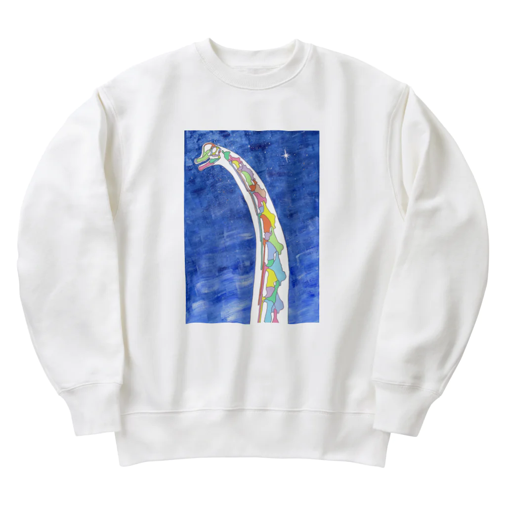 気まぐれインコのブラキオサウルス・ボーン Heavyweight Crew Neck Sweatshirt