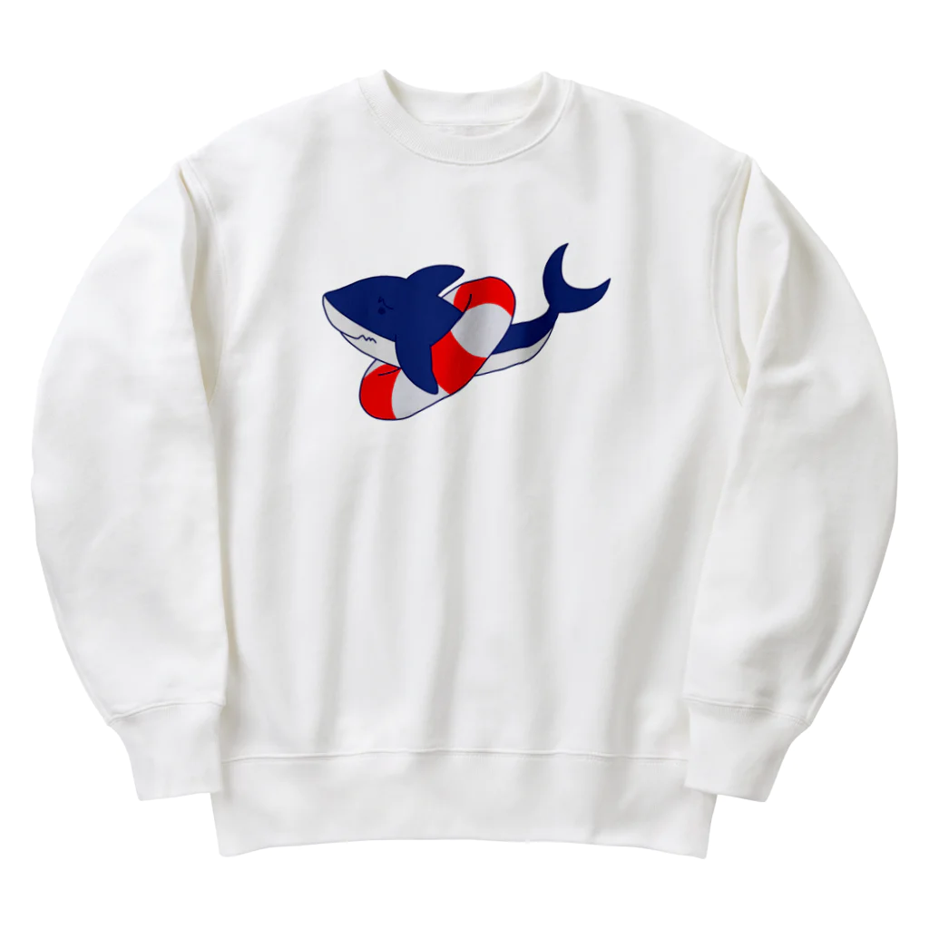 kazukiboxのサメくんは、泳げない。 Heavyweight Crew Neck Sweatshirt