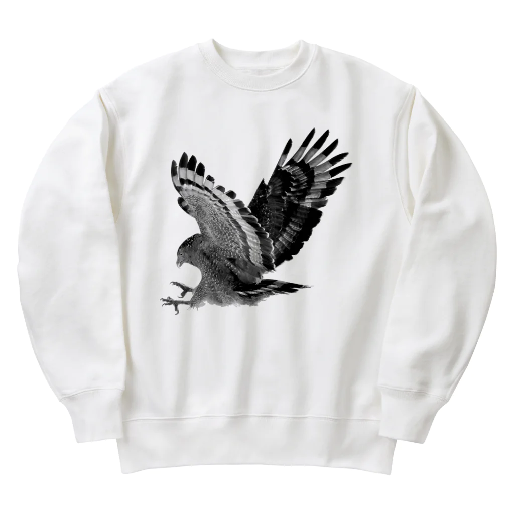 WILDBIRD GOODS SHOPのカンムリワシ・モノクロ Heavyweight Crew Neck Sweatshirt