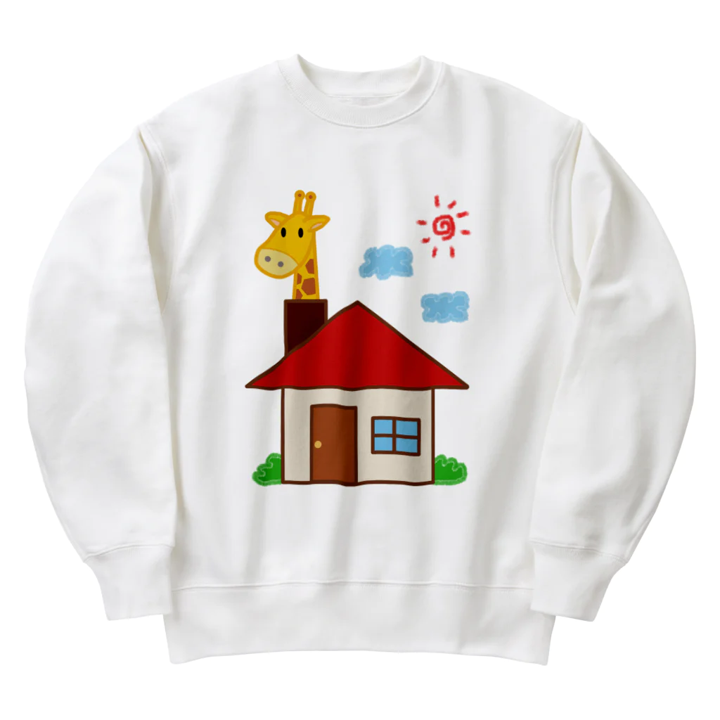 ウチのMEIGENやさんのこっそりキリン飼ってます（文字なしver.） Heavyweight Crew Neck Sweatshirt