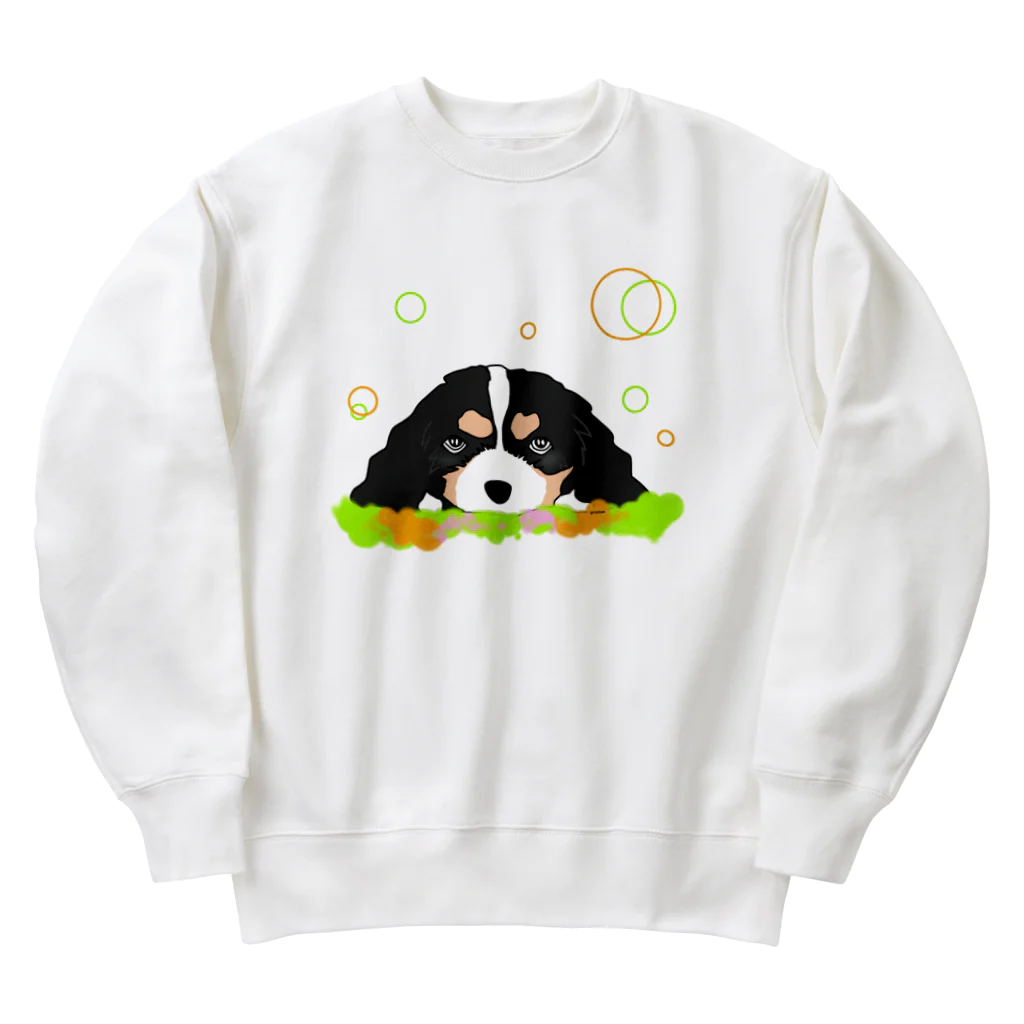 greetenのキャバリアトライカラー癒し犬 Heavyweight Crew Neck Sweatshirt