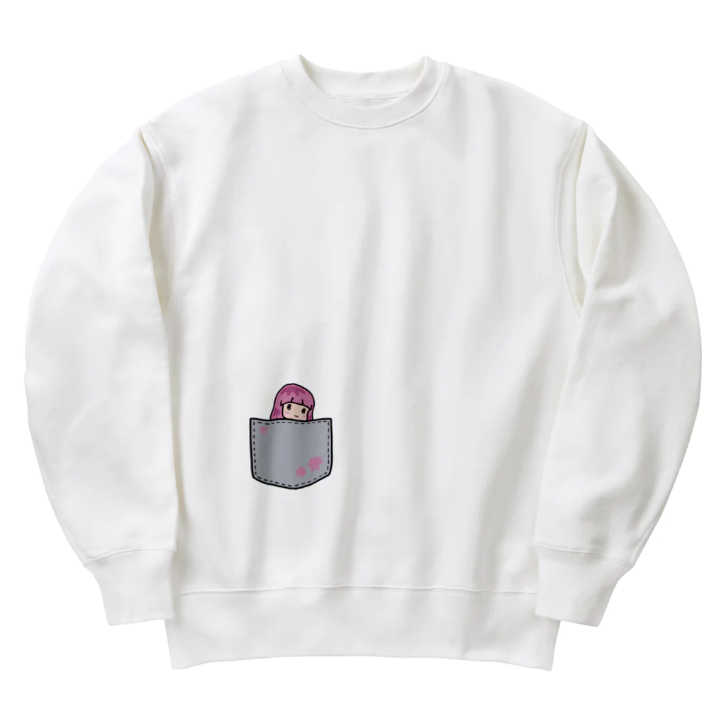 うっかおりんのすん顔女子(おかっぱ) Heavyweight Crew Neck Sweatshirt