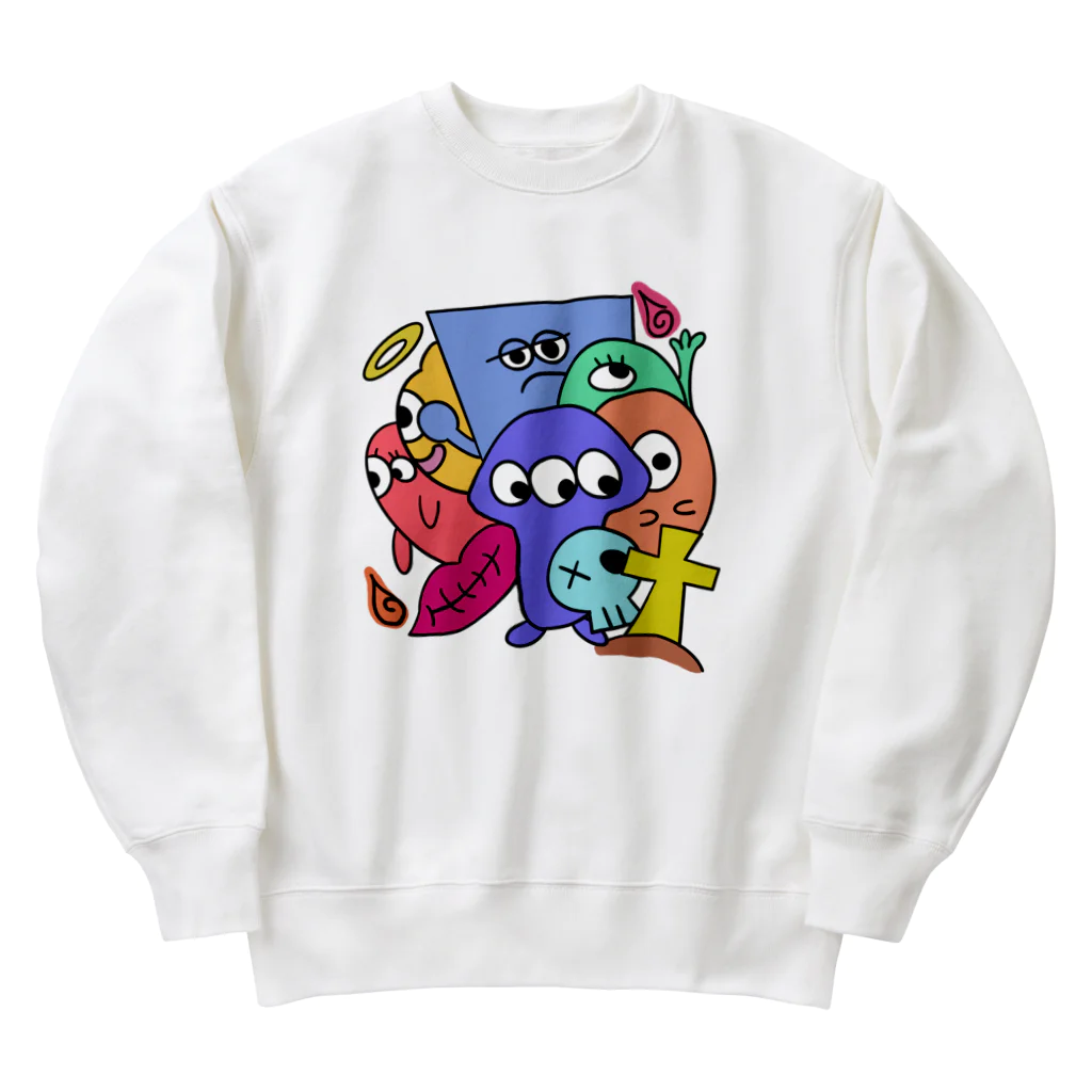 おはる屋さんのカラフルなおばけ達 Heavyweight Crew Neck Sweatshirt