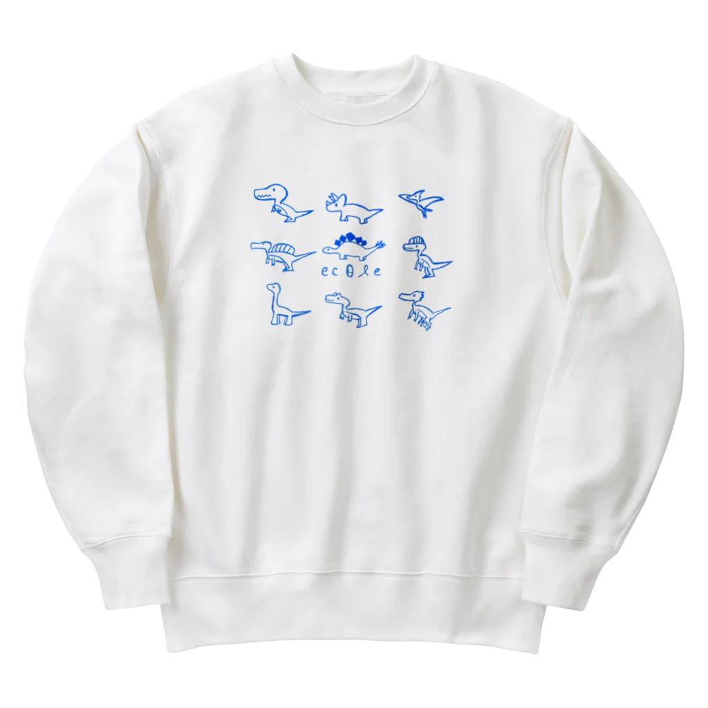 えこーるの恐竜さん Heavyweight Crew Neck Sweatshirt