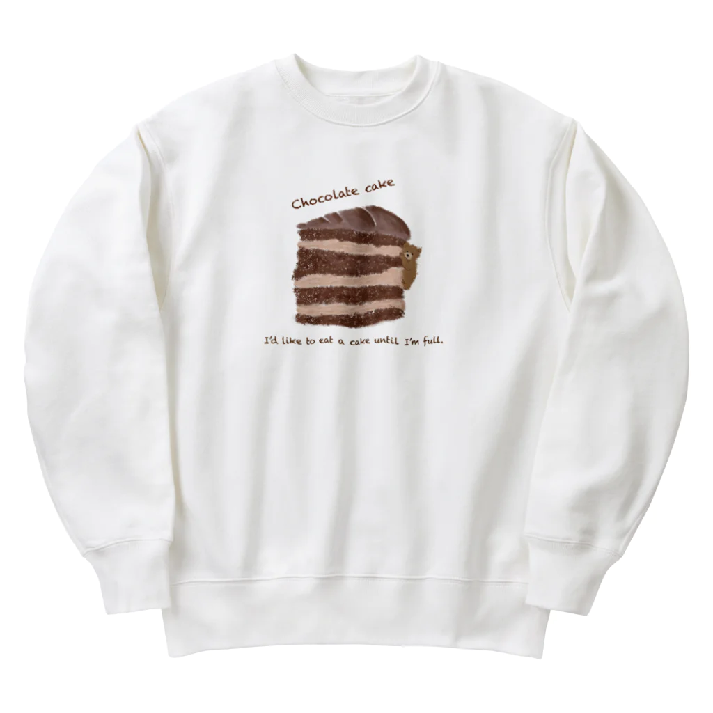 kiki25の子グマとチョコレートケーキ Heavyweight Crew Neck Sweatshirt