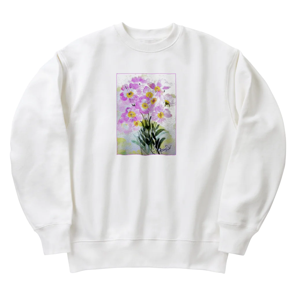 SUZURI.KEY-CHANの昼咲き月見草BF0902 Heavyweight Crew Neck Sweatshirt