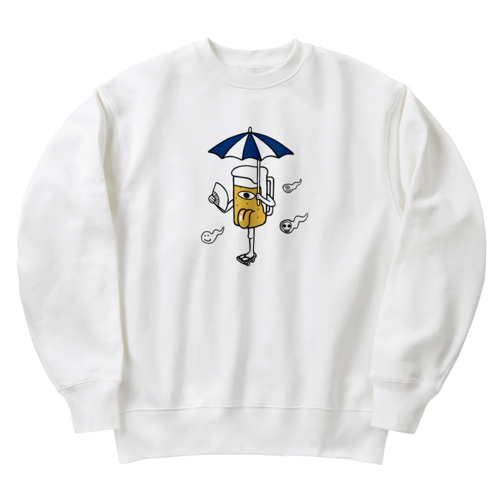 リュウラクドウの唐傘ビールお化け Heavyweight Crew Neck Sweatshirt