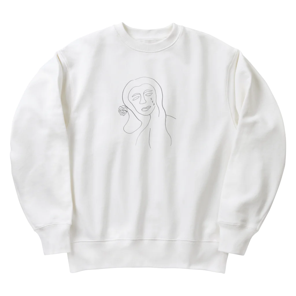 いもむしくんの線画 Heavyweight Crew Neck Sweatshirt