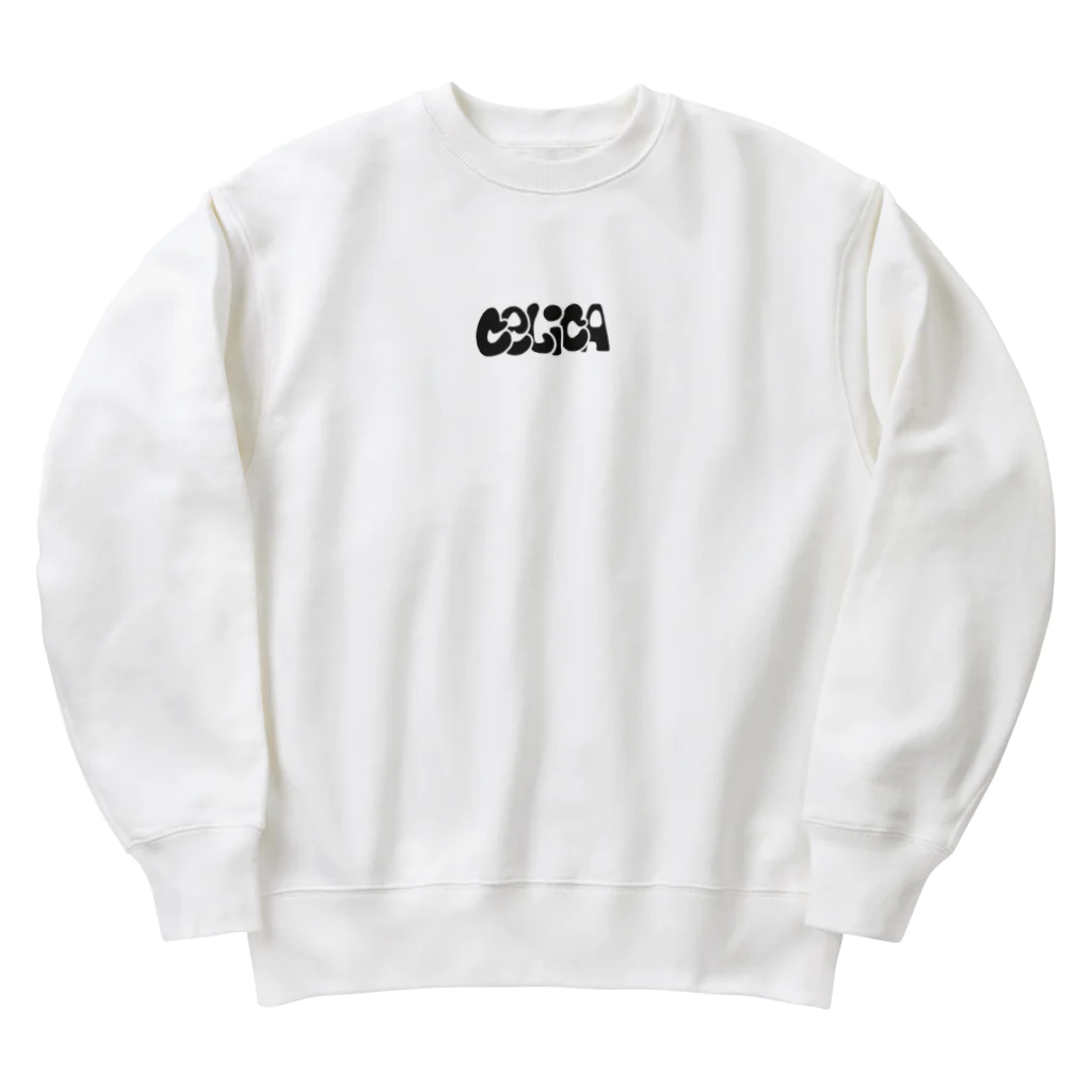 Hazy-Lake.のスト風CELICAロゴ(ブラック:差分) Heavyweight Crew Neck Sweatshirt