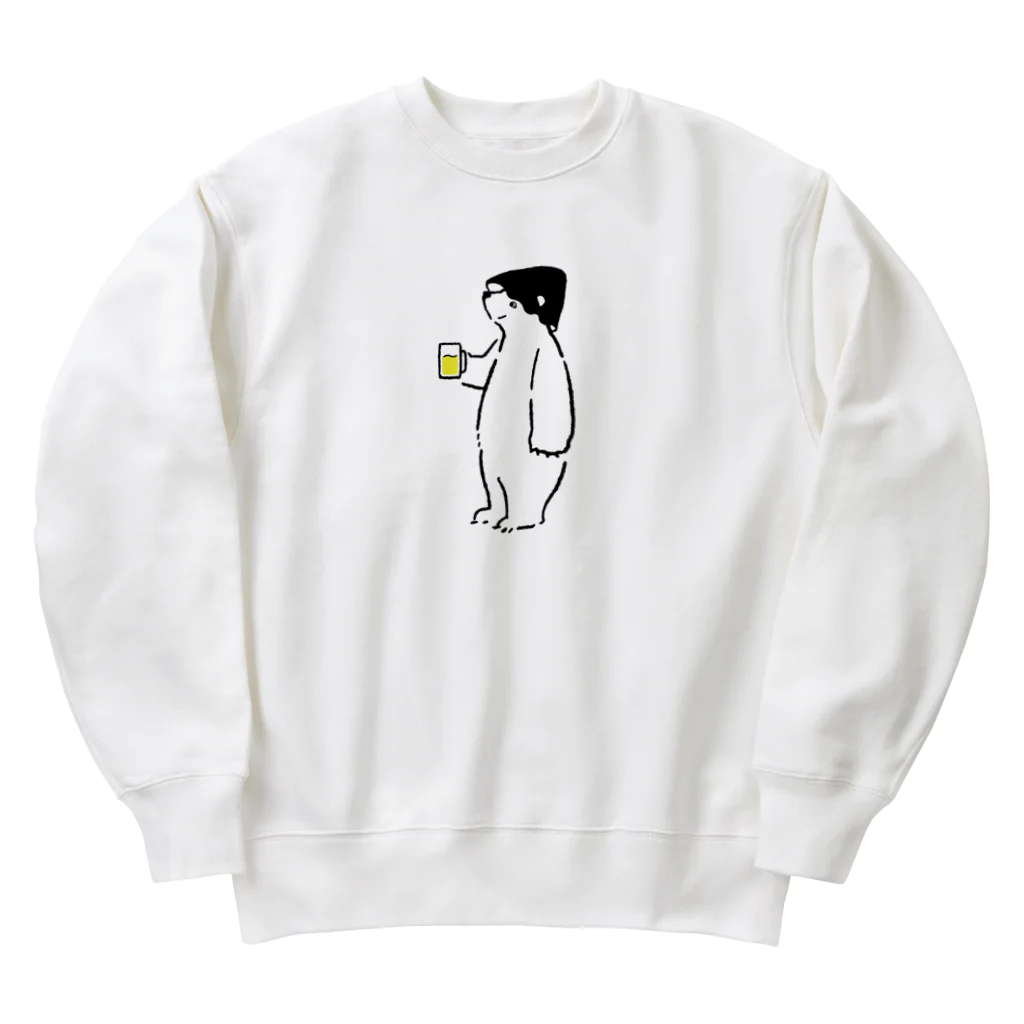 くりん@イラストレーターのオロポるしろくま[二足歩行] Heavyweight Crew Neck Sweatshirt