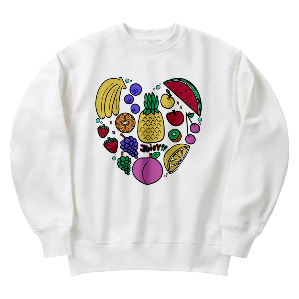 おはる屋さんのジューシーなフルーツ達（カラフル ver.） Heavyweight Crew Neck Sweatshirt